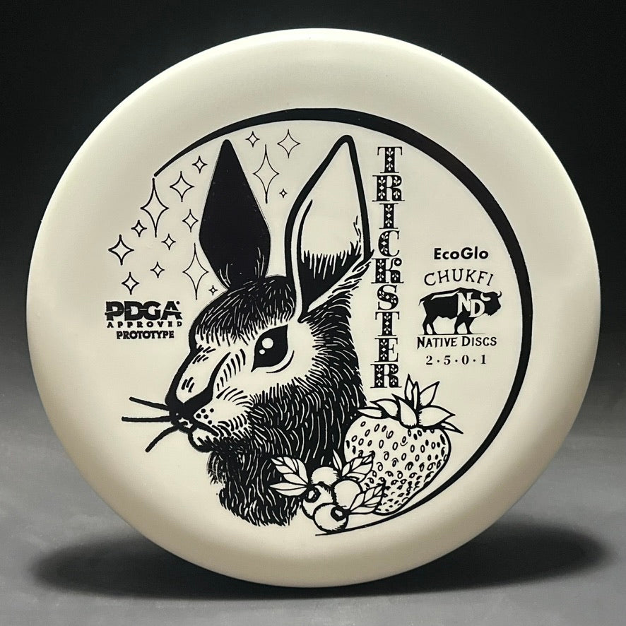 EcoGlo Trickster (Chukfi) - Prototype - White with Black Stamp